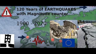 120 Years of European Earthquakes visualized - MEGA Compilation 4.5+ Richter scale (1900 - 2020)