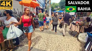 Salvador 4K walk in city center - real life in Bahia, Brazil