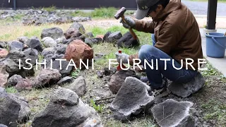 ISHITANI - Build a wood stove Rock Wall with volcanic rocks from our garden