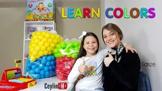 Gamze ablamdan top havuzu satın aldım. My Ball Pool Learn colors wheels on the bus finger family