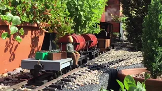 G Scale Accucraft Dora On Elevated Garden Railway In Glorious Spring Sunshine