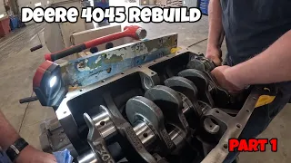 300 hour military dozer engine rebuild after it was filled with gravel. John Deere 4045 part 1