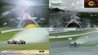 F1 2017 game vs Reality -  2008 Mclaren MP4-23 on wet Silverstone