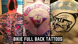 Collection of Bikie full back Tattoos