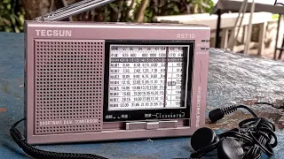 Tecsun R-9710 AM/FM/SW radio receiver outdoor test.