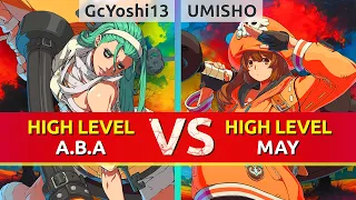 GGST ▰ GcYoshi13 (A.B.A) vs UMISHO (May). High Level Gameplay