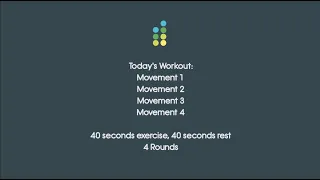 HIIT Timer - 40/40 Intervals - 4 Movements, 4 Rounds, 20 min - No Music