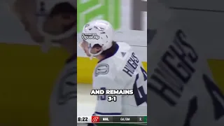Unbelievable Penalty Shot Goal by Quinn Hughes Shakes the Ice #shorts #hockey