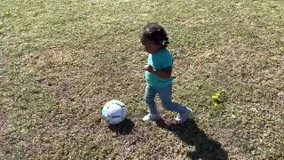 2 year old Dribbles Soccer Ball ⚽️ #soccer #soccerlife