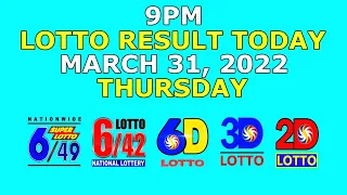 [OLD] 9pm Lotto Result Today March 31 2022 (Thursday)