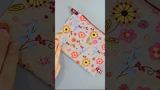 (Beginner sewing) Making a zipper pouch without lining #shorts #shortsvideo