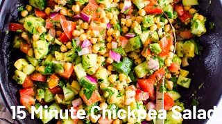 Easy Chickpea Salad with Avocado | 15 Minutes and PROTEIN Packed