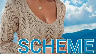 Уютные 🌞 летние свитера со схемой вязания. Cozy summer sweaters with knitting patterns.