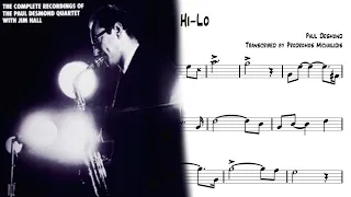 Hi-Lili Hi-Lo - Paul Desmond Transcription