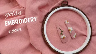 Making accessories for children's hair by embroidery ||چگونه گلسر تق تقی بسازیم:)