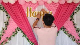 DIY BIRTHDAY BACKDROP AND TABLE SKIRTING DECORATION IDEAS | Rex Montalbo