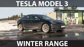 Tesla Model 3 winter range test