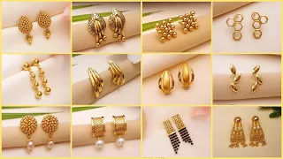 Stud Gold Earrings Designs with Price and Weight || Gold Studs Designs| #indhus