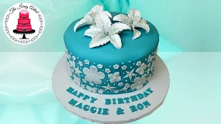 Adult Birthday Cake With Gumpaste Lilies - How To With The Icing Artist