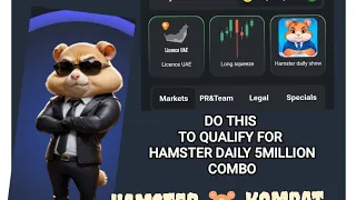 HOW TO QUALIFY FOR HAMSTER 🐹 KOMBAT DAILY 5 MILLION COMBO