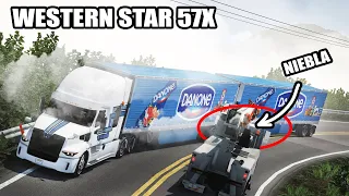 DOBLE Trailer de DANONE Ruta con Niebla Camión Western Star 57X  Sinaloa American Truck Simulator