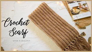 Crochet Scarf| Hướng dẫn móc khăn choàng họa tiết giả đan nâng cao| Vyvascrochet