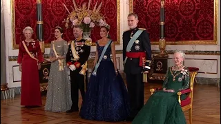 Queen Margrethe II of Denmark hosts state banquet for King Felipe VI of Spain