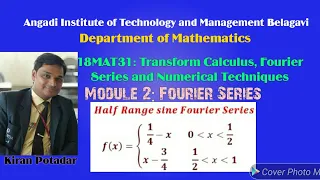 18MAT31: Obtain sine Half range Fourier series f(x)=(1/4-x and 1/4 +x in (0,1)