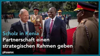 Kenia: Bundeskanzler Scholz und Staatspräsident William Ruto am 05.05.23