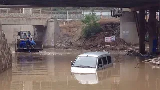 Footage shows damage from heavy rainstorm in NW China