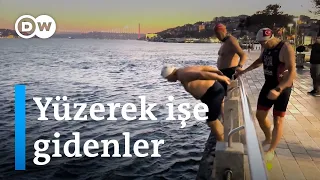 Boğaz'ı yüzerek işe gidenler