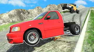 DOWNHILL RACING IN UPGRADED TRUCKS! - BeamNG Multiplayer Mod Gameplay