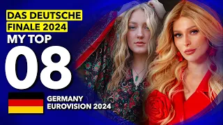 🇩🇪 Das Deutsche Finale 2024 | My Top 8 (Germany Eurovision 2024)