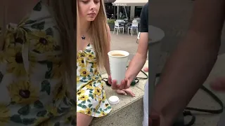 TikTok Magician Makes HER COFFEE DISAPPEAR 🤯🤯 #shorts