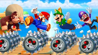 Mario Party Switch - The Top Lucky Minigames -  Mario vs Waluigi vs Luigi vs Donkey Kong