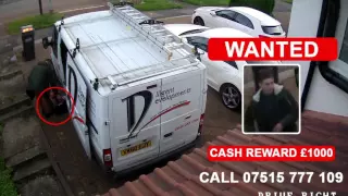 Thief steeling tools from Ford Transit van in Croydon 2016