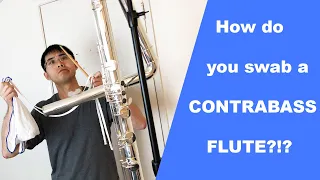 How to Swab a CONTRABASS FLUTE (Pearl Contrabass Flute)