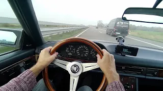 AUTOBAHN VERSUS 1985 Mercedes 380 SEC V8 Top High Speed Test Drive No Speed Limit Acceleration