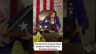 Zelensky Speech Congress | Pelosi & US VP Harris Get Ukraine Flag From Zelensky | Russia Ukraine War