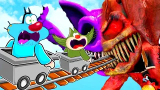 Oggy And Jack Cart Ride Into The Catnap & Dogday In Roblox