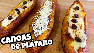 COMO HACER CANOAS DE PLÁTANO DE LECHE Y FRIJOL