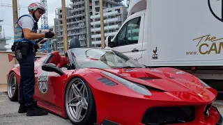 Ferrari 458 Spider Liberty Walk GT w/ Straight Pipe Exhaust BUSTED BY THE POLICE!