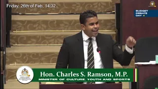 Budget 2021 debate presentation by Minister of Culture, Youth & Sports, Charles Ramson Jr