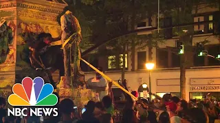 Man Injured As Confederate Statue Is Toppled In Virginia | NBC News