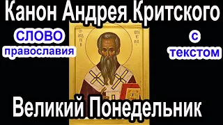 Канон Андрея Критского   понедельник аудио молитва с текстом и иконами