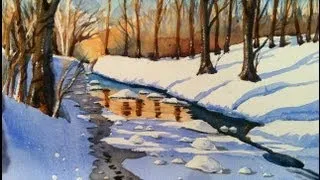 Watercolors WINTER SNOWSCENE