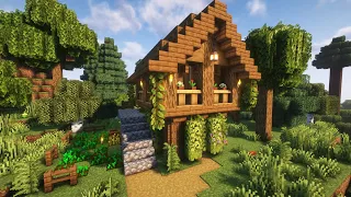 Minecraft | How to Build Small and Beautiful Medieval Spruce House | Tutorial