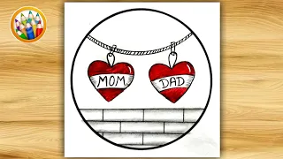 How to Draw Mom and Dad drawing easy | Step by step drawing easy | Circle Drawing Easy@ArtProphec