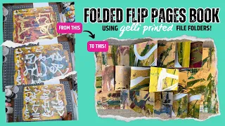 Gelli Prints to create a Folded Flip Book! ~ Tutorial Using Gelli Printed File Folders