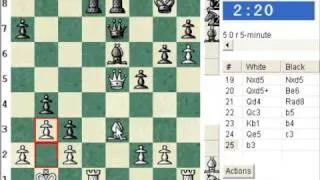 Four knights: Schultze-Mueller gambit (C47) : LIVE Blitz (Speed) Chess #235 vs. walter (2253)